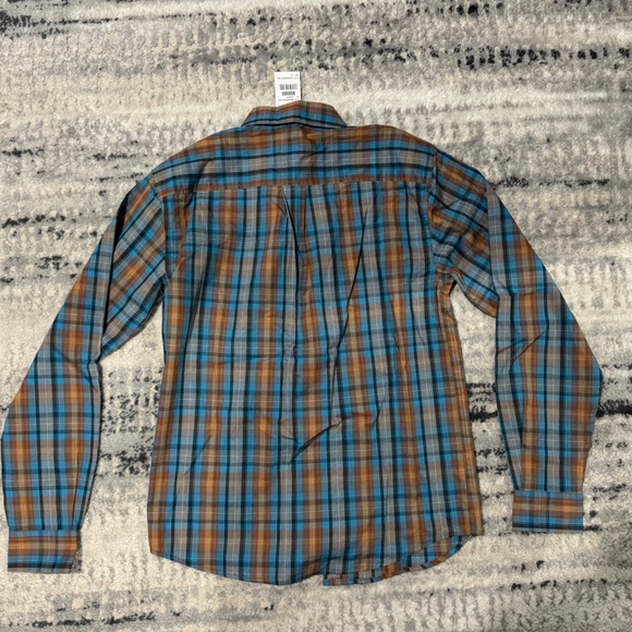 Cinch Boys Blue and Brown Plaid Button Down Shirt - Picture 3 of 4